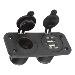 Cargador 12V Doble Puerto Usb/Hembra Encendedor P/Atornillar