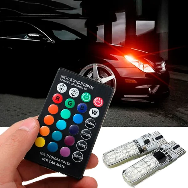 Led T10 Multicolor Posicion Rgb Con Control - Image 2
