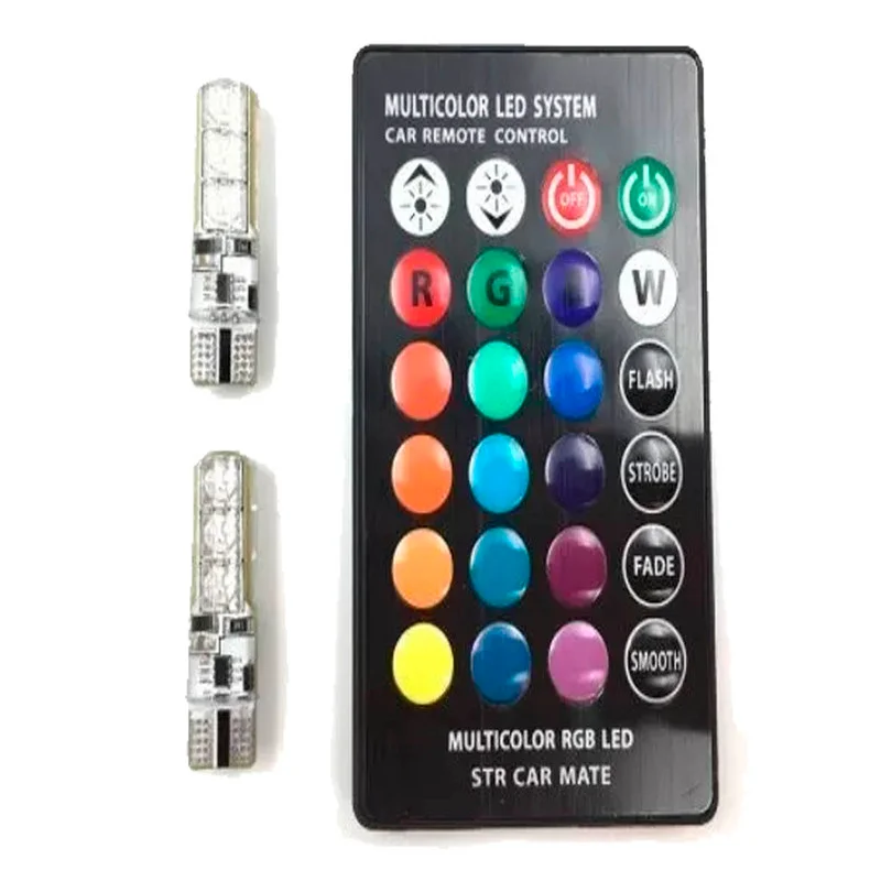 Led T10 Multicolor Posicion Rgb Con Control