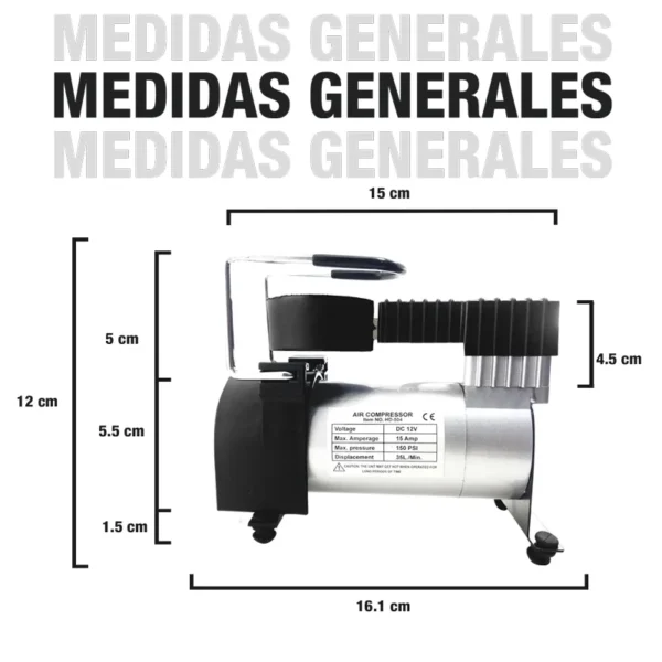 Compresor De Aire 12V, 140 Psi, Cilindro 1X30Mm 10 Amp - Image 3