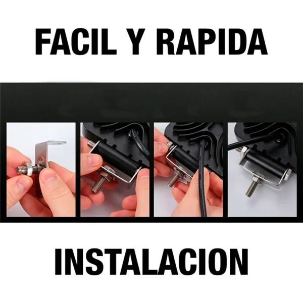 Faro Led Cuadrado 16 Leds 12/24V 48W Blanco - Image 3
