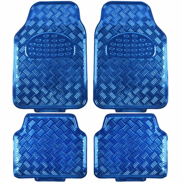 Cubre Alfombras Metalizadas 4 Piezas Azul