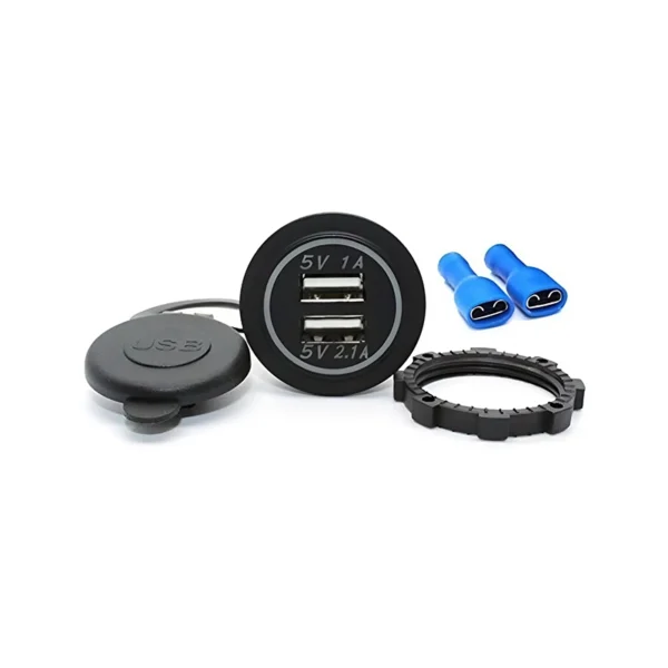 Toma 12V Usb Dual Uso Especial En Azul - Image 2