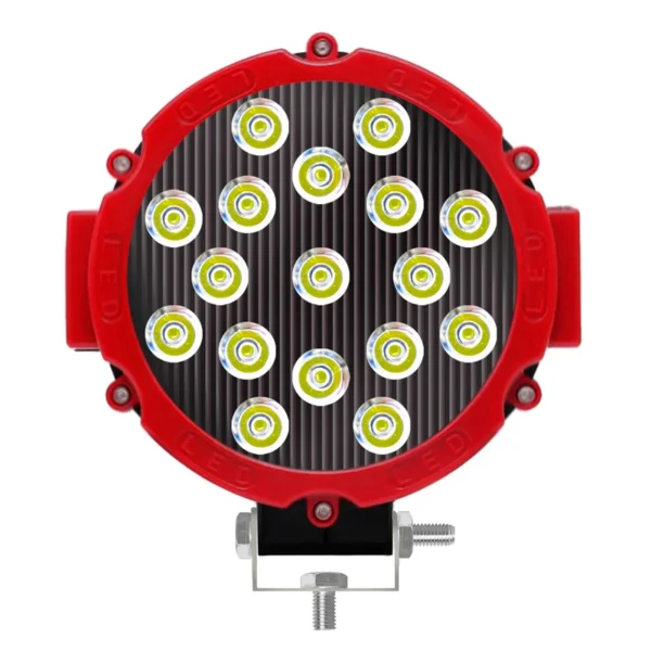 Faro Led Circular Aro Rojo 12/24V 54W Blanco