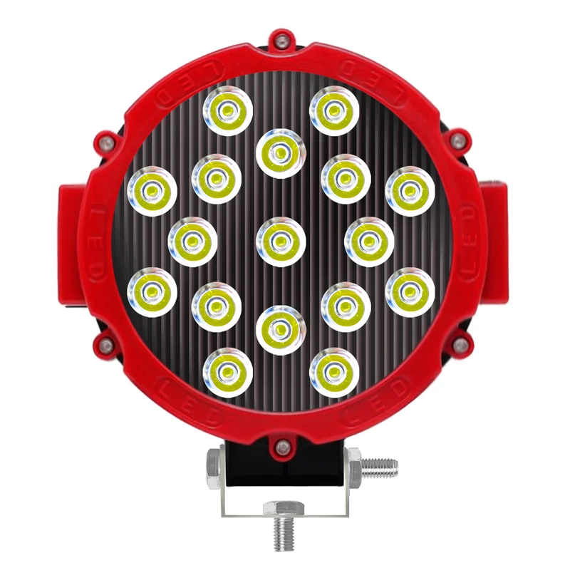 Faro Led Circular Aro Rojo 12/24V 54W Blanco