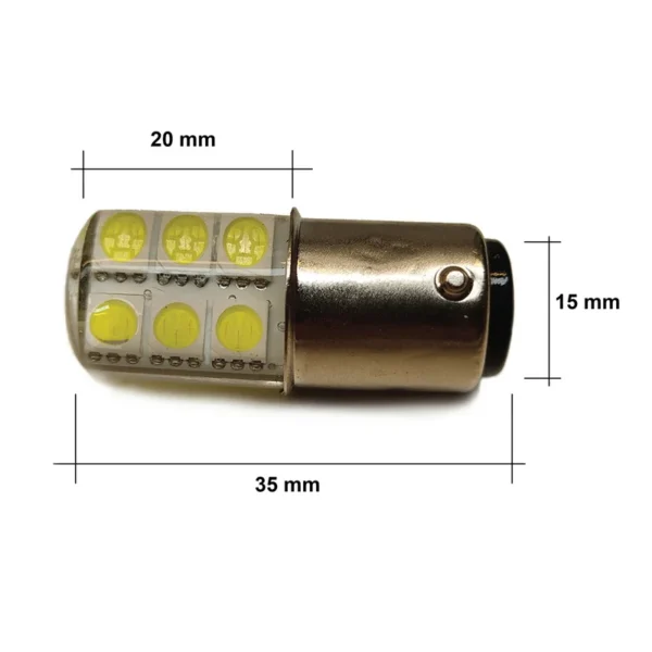 Lampara Led Siliconado 1 Polo  P21W Blanco 12V - Image 3