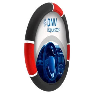 Cubre Volante Pvc 38Cm Con Reflector Negro Y Rojo