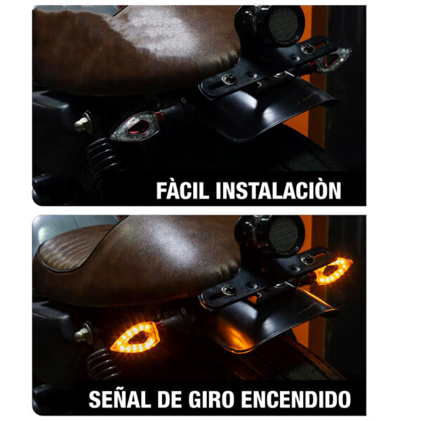 Juego X2 Faros De Giro Moto Universal Ambar 12V 5W 1500 Lux Modelo Zxd41 - Image 3