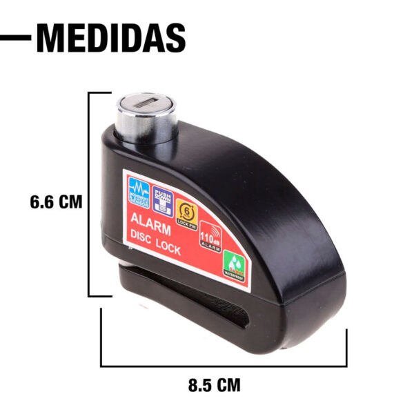 Candado Blindado Para Moto Traba Disco Con Alarma 2 Llaves - Image 2