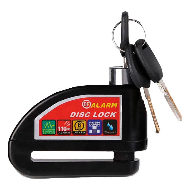 Candado Blindado Para Moto Traba Disco Con Alarma 2 Llaves