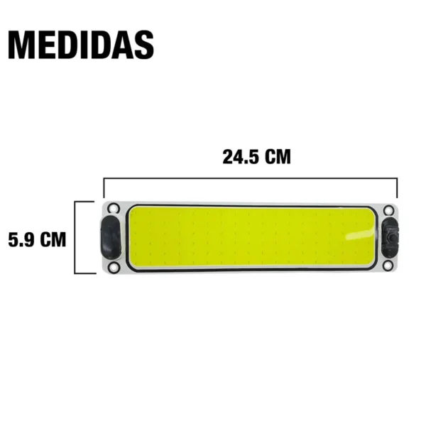 Juego X2 Plafones Led Con Tecla On/Off 12V/24V 25Cm X 6Cm 108 Led Cob 10 Watts - Image 3