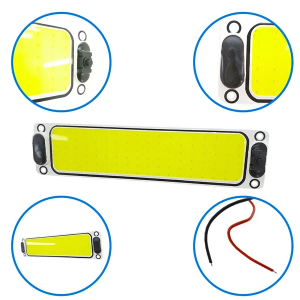 Juego X2 Plafones Led Con Tecla On/Off 12V/24V 25Cm X 6Cm 108 Led Cob 10 Watts - Image 5