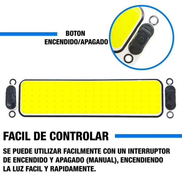 Juego X2 Plafones Led Con Tecla On/Off 12V/24V 25Cm X 6Cm 108 Led Cob 10 Watts - Image 2