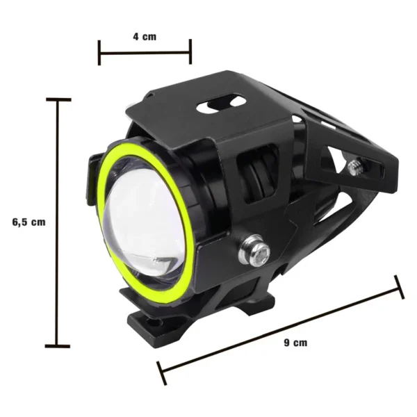 Faro Led Auxiliar Moto Lupa U7 12V 10W 2000 Lm C/Ojo De Angel Blanco - Image 3