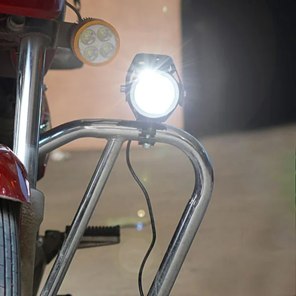 Faro Led Auxiliar Moto Lupa U7 12V 10W 2000 Lm C/Ojo De Angel Blanco - Image 2