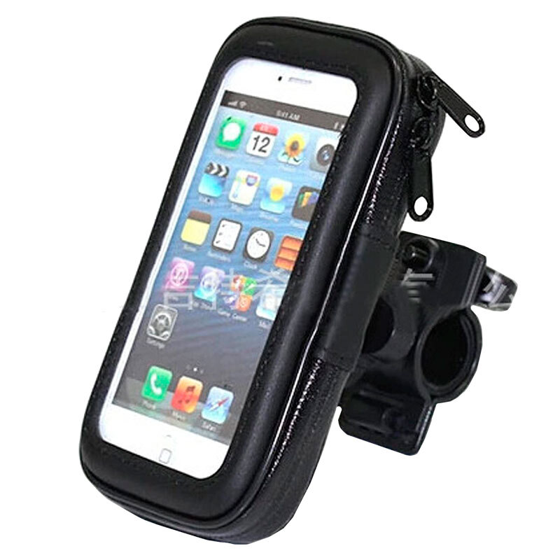 Soporte Celular Bicicletas Moto Con Cierre Y Screen Protector 6.5 Pulgadas Negro