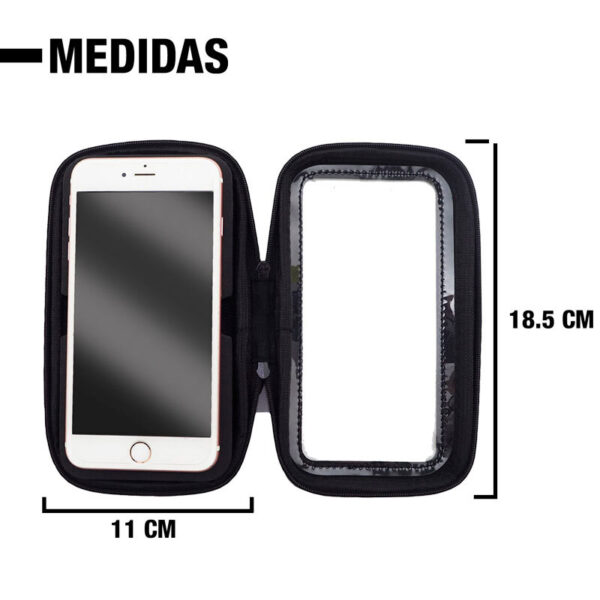 Soporte Celular Bicicletas Moto Con Cierre Y Screen Protector 6.5 Pulgadas Negro - Image 3