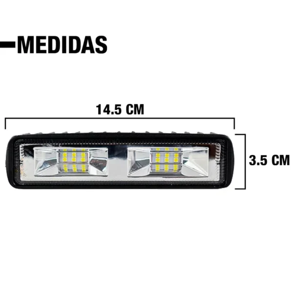 Faro Led Rectangular 12/24V 27W Blanco Ambar - Image 3