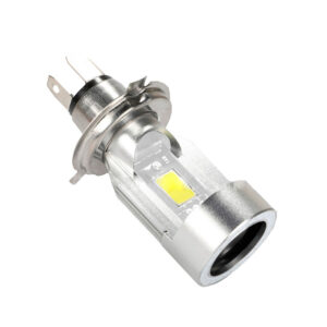 Lampara H4 Led Blanco, Con Ojo De Angel Azul