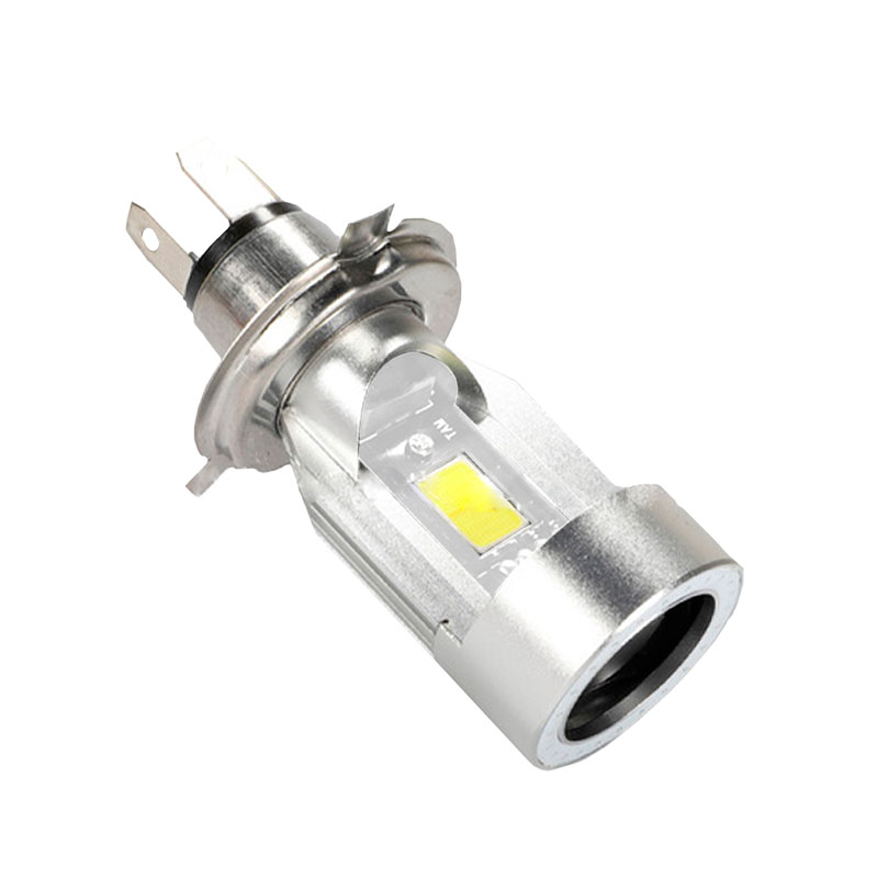Lampara H4 Led Blanco, Con Ojo De Angel Azul