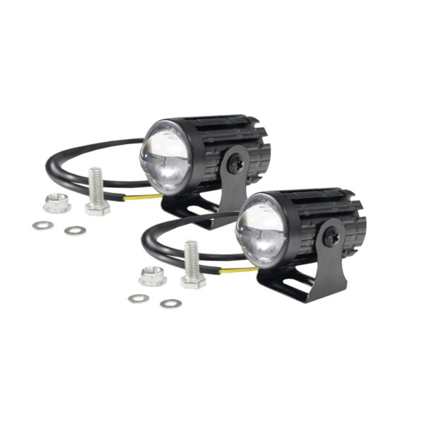 Kit Mini Faros Auxiliares Led Moto 12V 20W Blanco/Ambar C/Tecla - Image 3