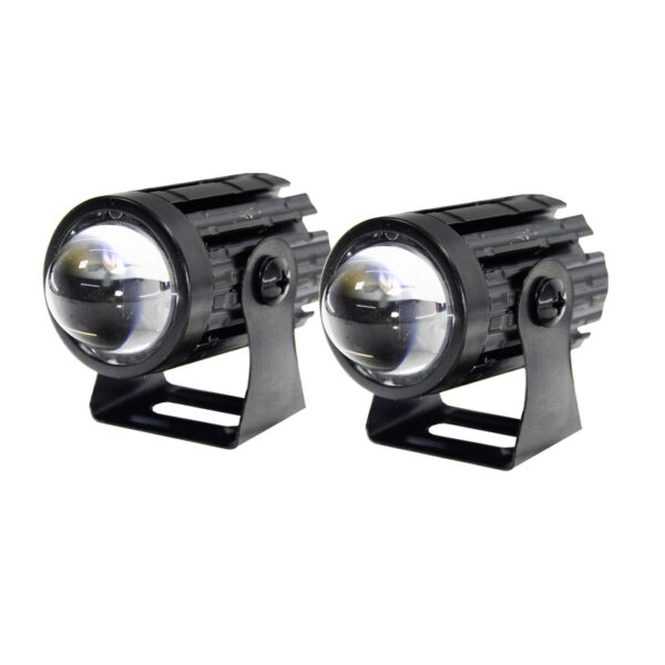 Kit Mini Faros Auxiliares Led Moto 12V 20W Blanco/Ambar C/Tecla