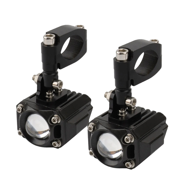 Kit Faros Auxiliares Led Moto 12V 60W Blanco/Ambar C/Flash C/Soporte