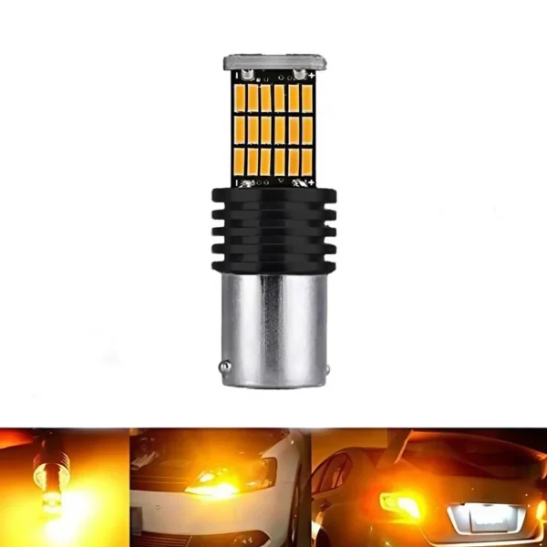Lampara Led 2 Polos - 1157 P21/5W 45 Led Cambus - Ambar 12V - Image 3