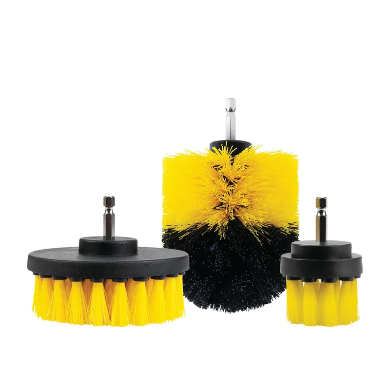 Cepillo Para Taladro Limpieza De Tapizados Detailing Kit X32/ 3.5/ 4 Inch Drill Brush Three-Piece SetBristle Length 25.4Mm