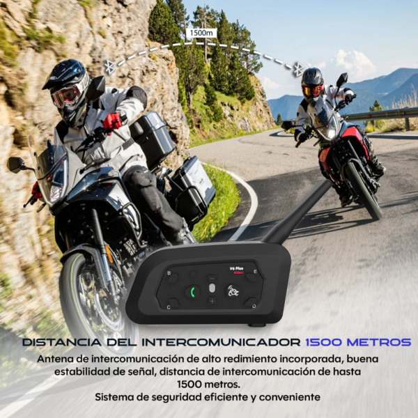 Intercomunicador  Moto Inalambricos Bluetooth V6 Plus - Image 3