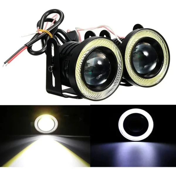 X2 Faro Led Circular 7,5Cm 12V 15W C/Ojo De Angel Blanco - Image 2