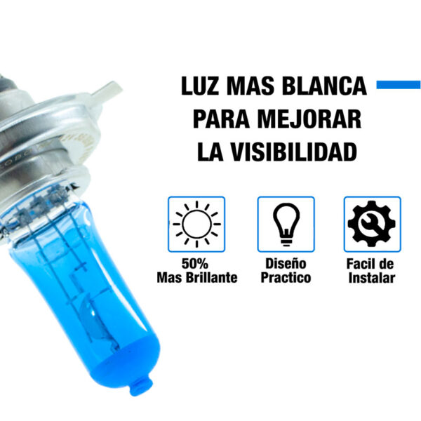 Lampara H4 Pt43 35/35W 12V Xenon Blue Blister X1 Unidad Para Moto - Image 4