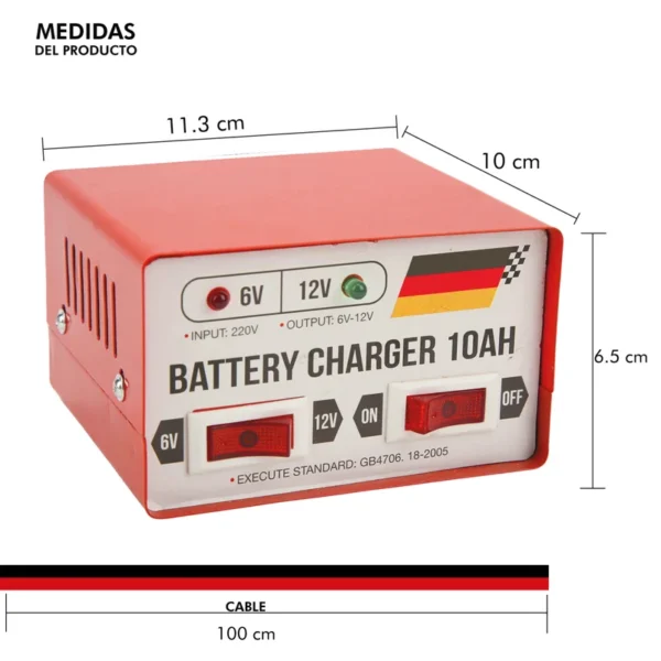 Cargador Bateria 10Ah Moto Lancha Cuatri - Image 4