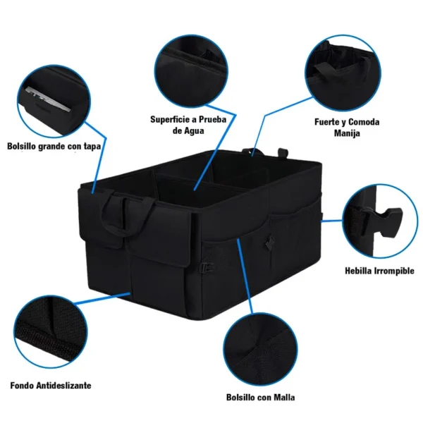 Organizador De Baul Reforzado Auto Impermeable Negro Size 50*40*28Cm - Image 4