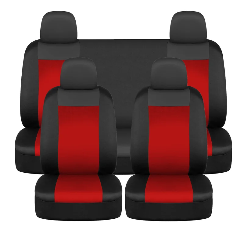 Funda Eco Cuero Universal 2 Butacas + Asiento Trasero Rojo