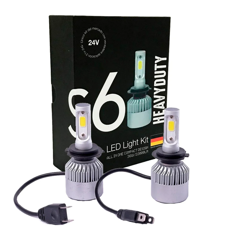 Kit Cree Led Cob S6 H7 24V Uso Especial 24Volt