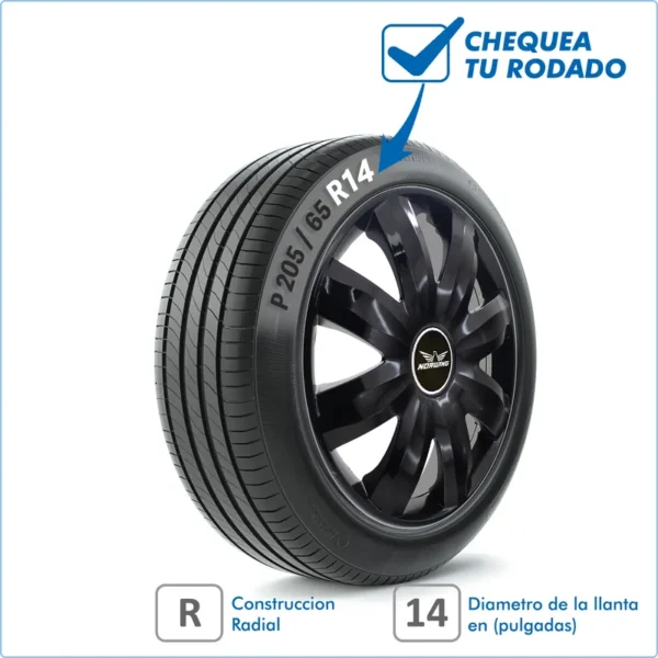 Taza Renault Clio 2 06/12 14 Pulg Negro - Image 2