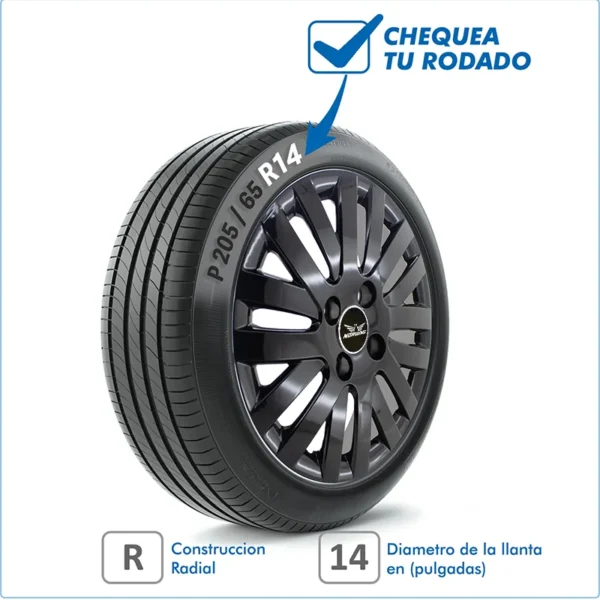 Taza Vw Gol Trend Voyage 08/12 14 Pulg Negro - Image 2
