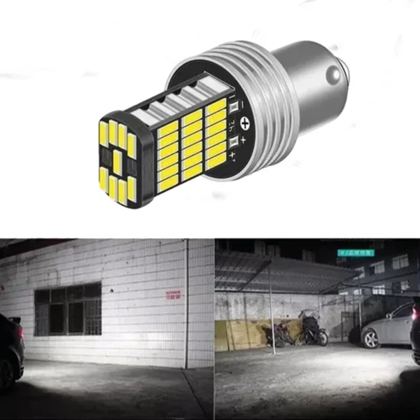 Lampara Led 2 Polos - 1157 P21/5W 45 Led Cambus - Blanco 12V - Image 3
