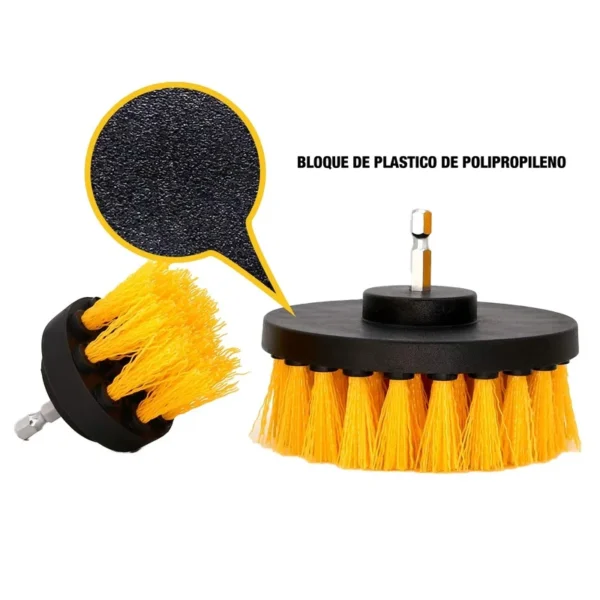 Cepillo Para Taladro Limpieza De Tapizados Detailing Kit X32/ 3.5/ 4 Inch Drill Brush Three-Piece SetBristle Length 25.4Mm - Image 3