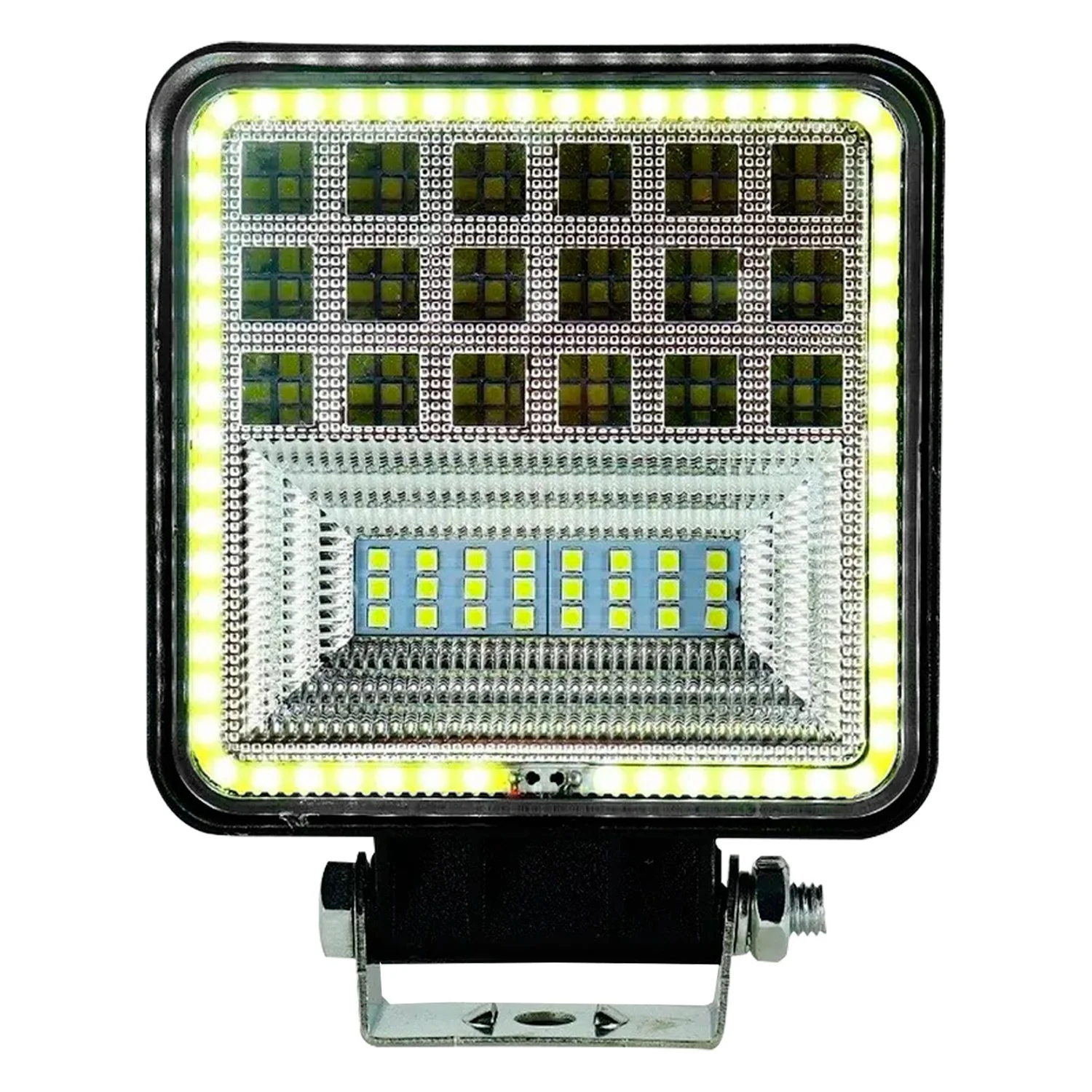 Faro Led Cuadrado C/Display Smd 12/24V 36W C/Ojo De Angel Blanco