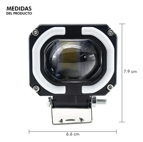 Faro Led Lupa 12/24V 30W Blanco Ambar C/Ojo Angel Azul - Image 4