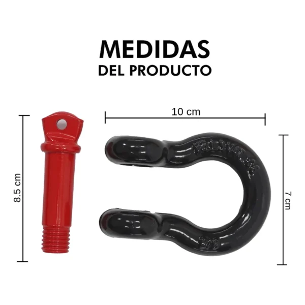 Eslinga Remolque Rescate Xxl 9 Metros 10 Toneladas + 2 Grilletes - Image 3