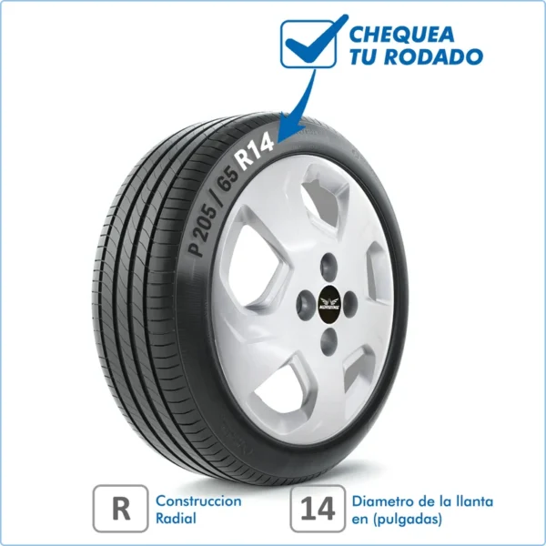 Taza Chevrolet Celta Lt Prisma Ls 11/15 De 14 Pulg - Image 3