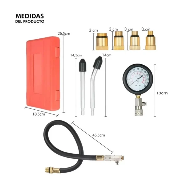 Kit Medidor Compresión para Motores Nafteros con Manómetro - Image 2