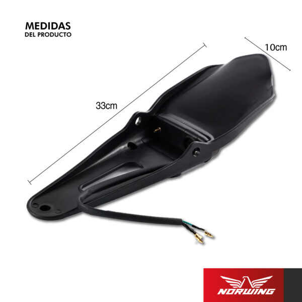 Guardabarro Trasero Moto Universal Con Luz LED - Image 2