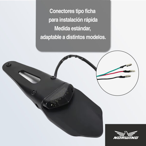 Guardabarro Trasero Moto Universal Con Luz LED - Image 5