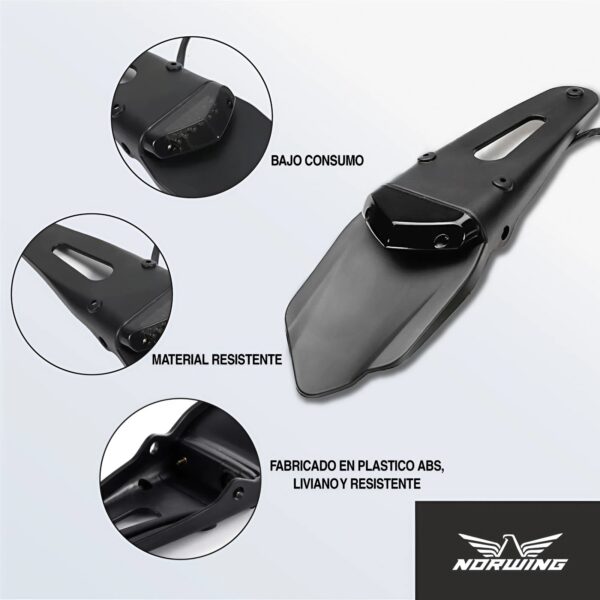 Guardabarro Trasero Moto Universal Con Luz LED - Image 6
