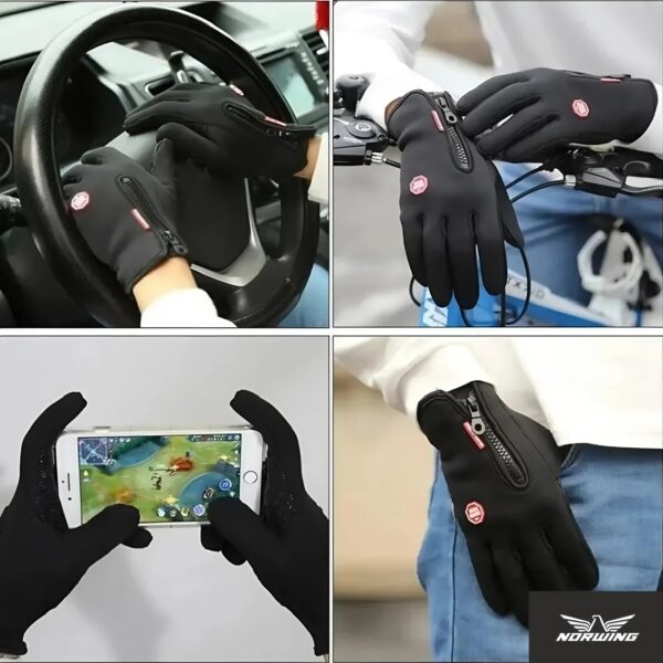 Guantes Térmicos Impermeables Talle XL Moto Táctiles Antideslizantes - Image 4