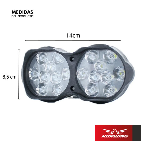Faro Doble Led 96w Alta Potencia Universal Auto Moto 12v - Image 2